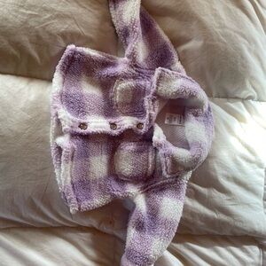 Carter's Purple and White Checkered Puffer Jacket